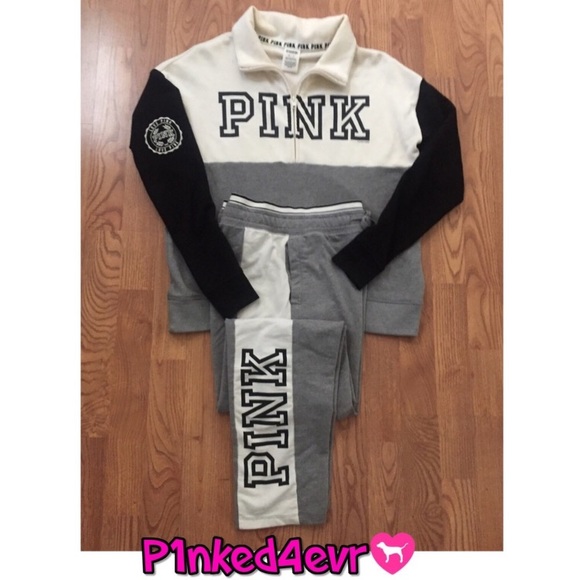 VS PINK Colorblock 1/2 Zip/Straight Leg Pants - Picture 3 of 3